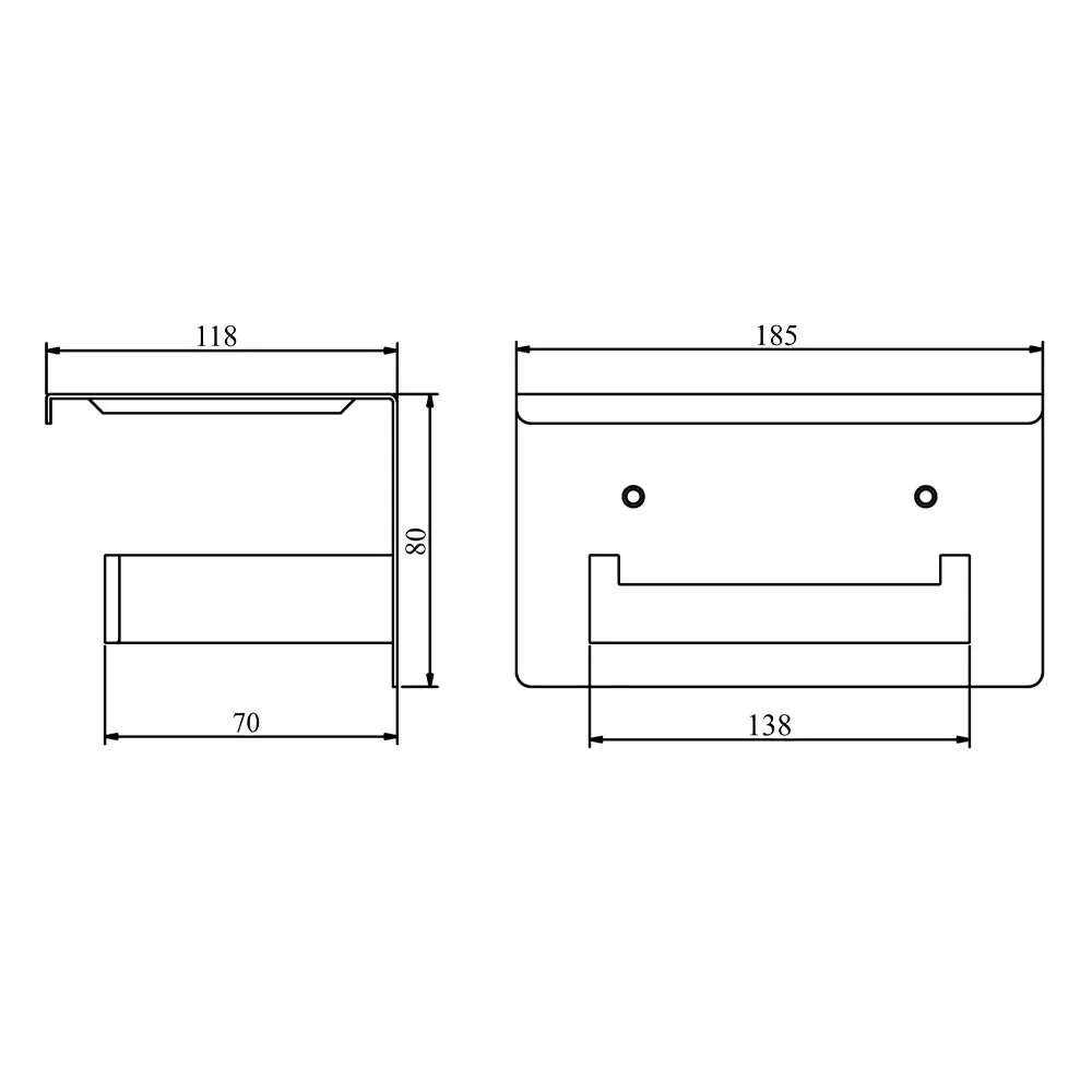 Boshsini-BS-67-GM-Paper-Holder-with-Plate-Gun-Metal-Product-Dimension